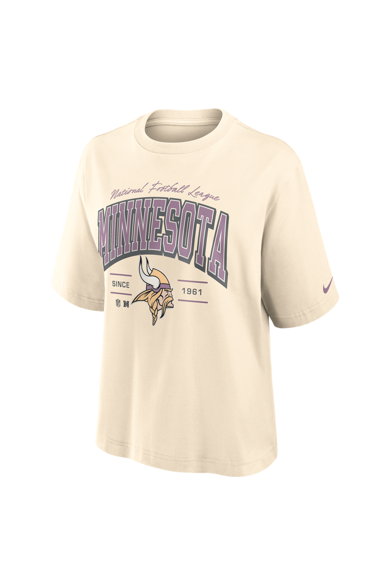 Women's Nike Cream Minnesota Vikings Vintage Mod Boxy T-Shirt, Alternate, color, Cream