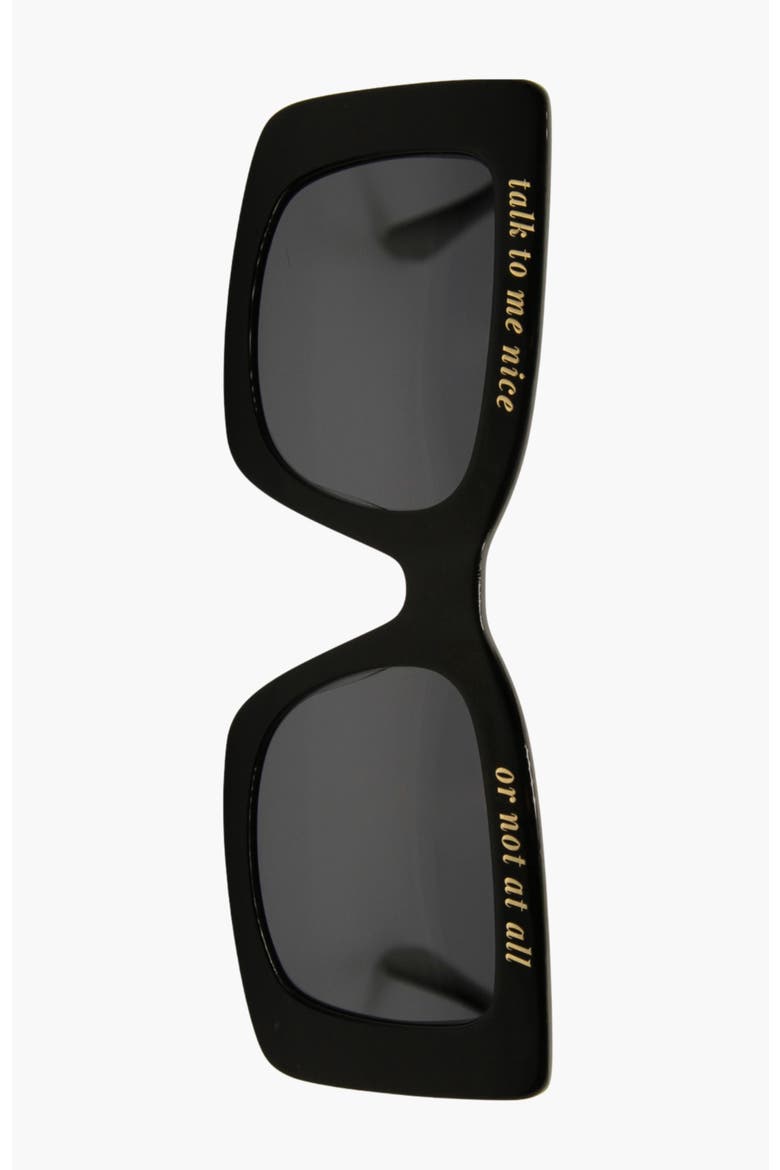 Talk To Me Nice Square Polarized Sunglasses, Alternate, color, Black