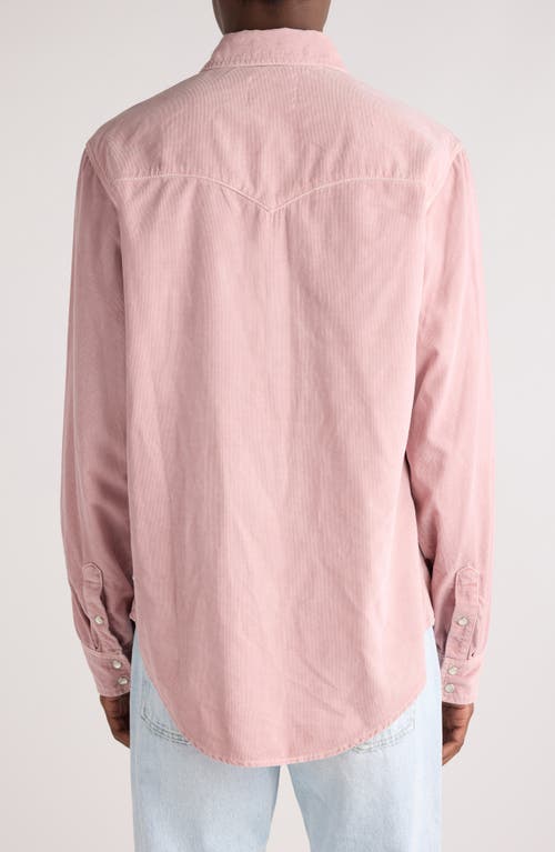 Isabel Marant Vasco Corduroy Snap-up Shirt In Soft Pink