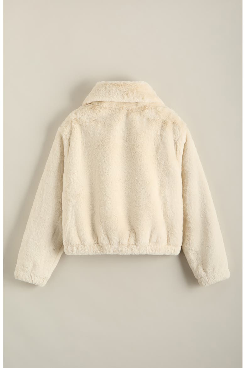 Kids' High Pile Faux Fur Jacket, Alternate, color, IVORY DOVE