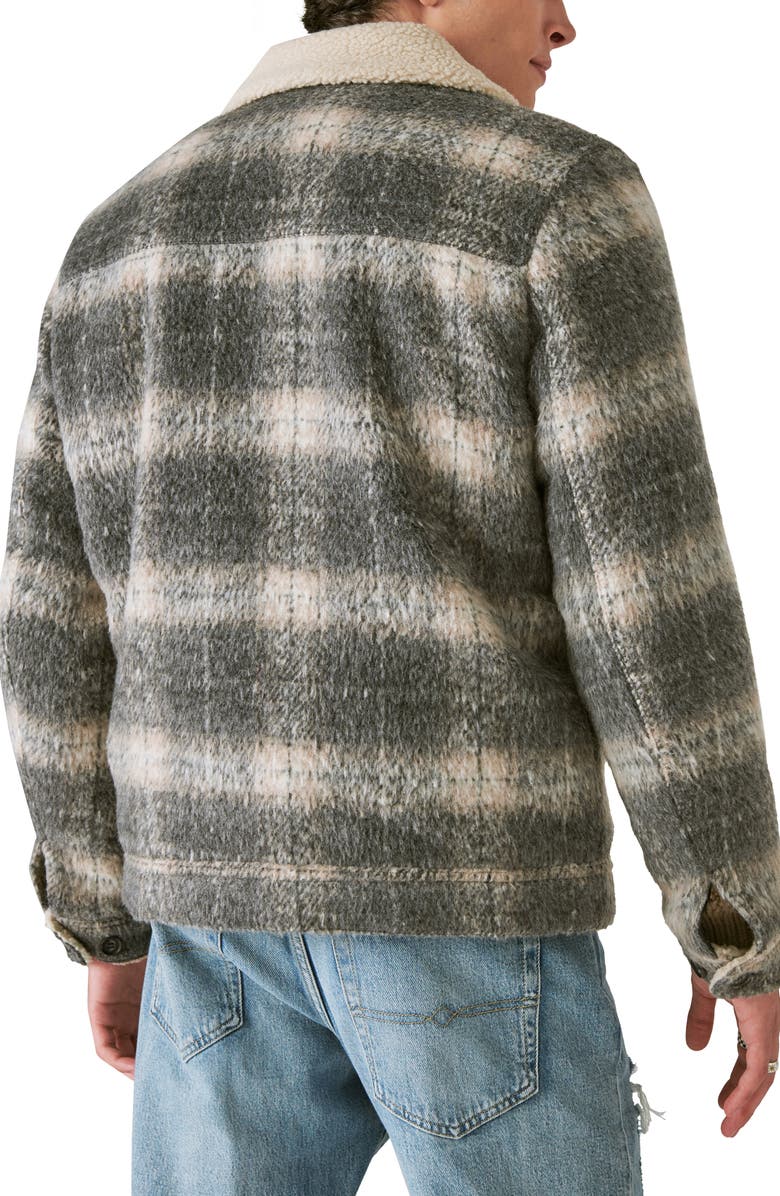 Lucky Brand Plaid Faux Shearling Lined Trucker Jacket, Alternate, color,