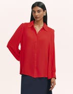 Finery London Melina Chiffon Button Down Blouse