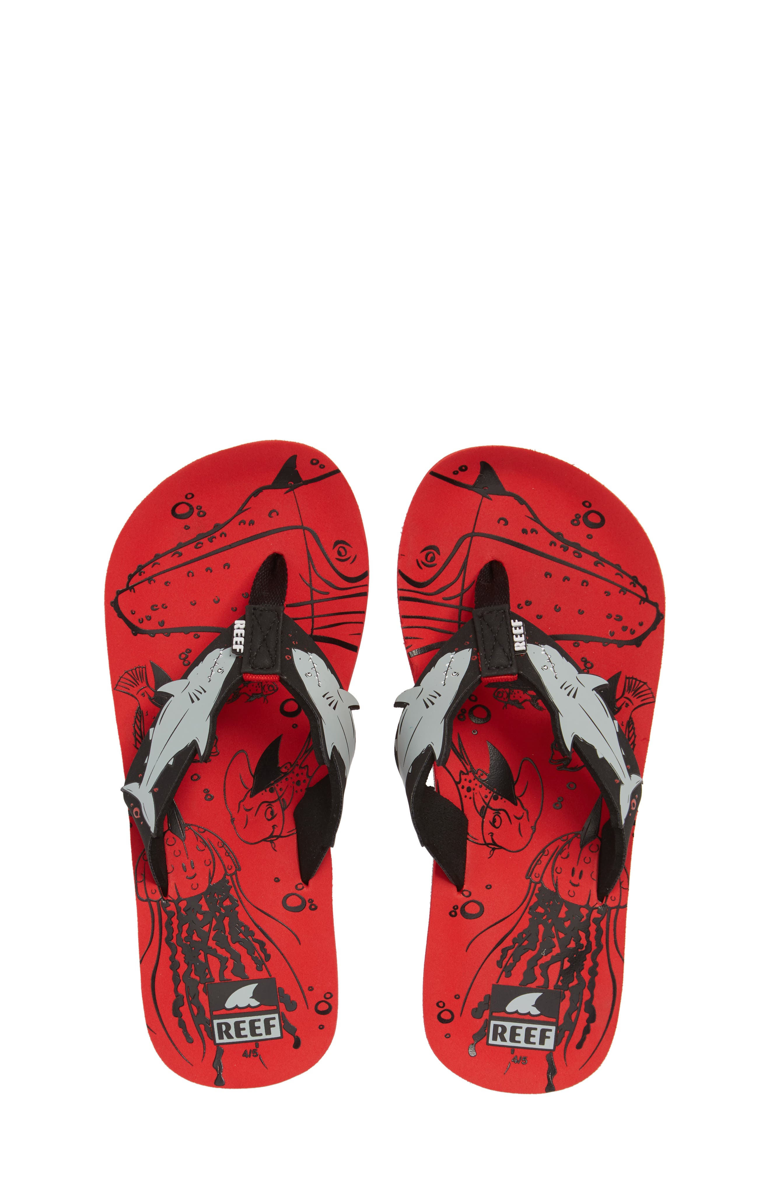 Ahi Shark Flip Flop, Main, color, RED SHARK