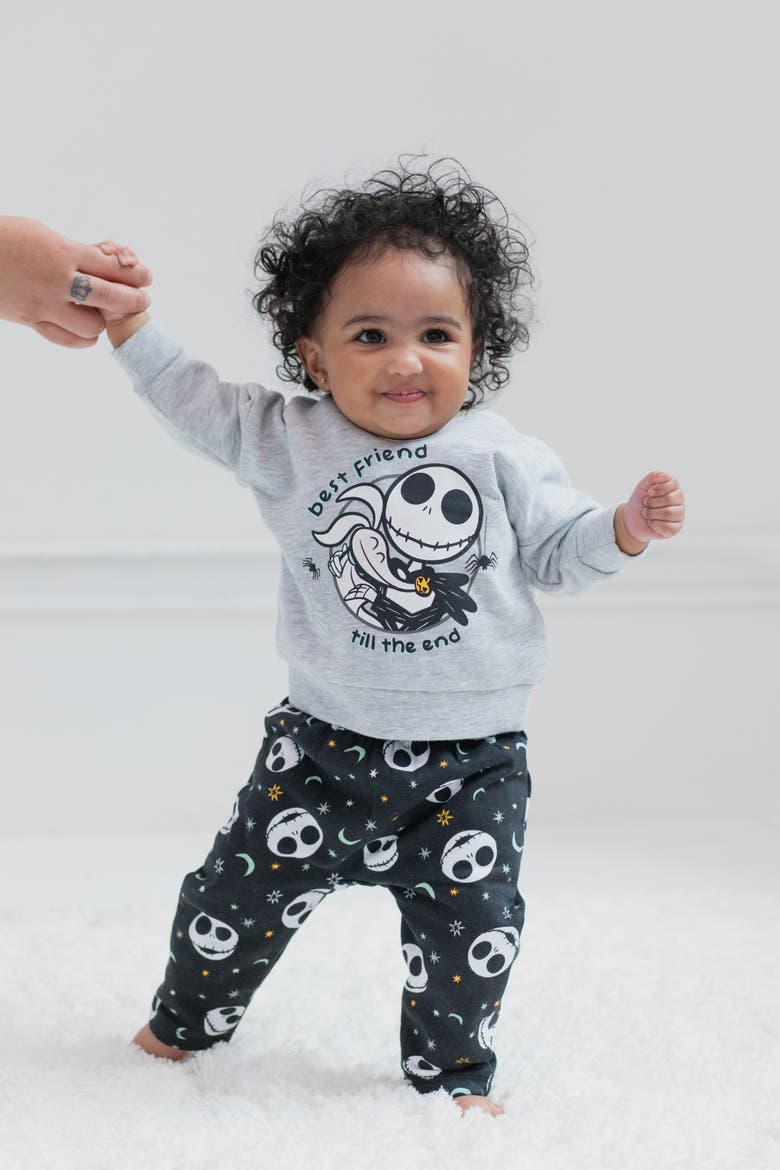 Nightmare Before Christmas Fleece Hoodie and Pants Set, Alternate, color, Blue Jack Sally