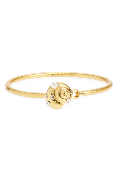 Kate Spade New York Beachside Mixed Stone Shell Bangle Bracelet In Gold