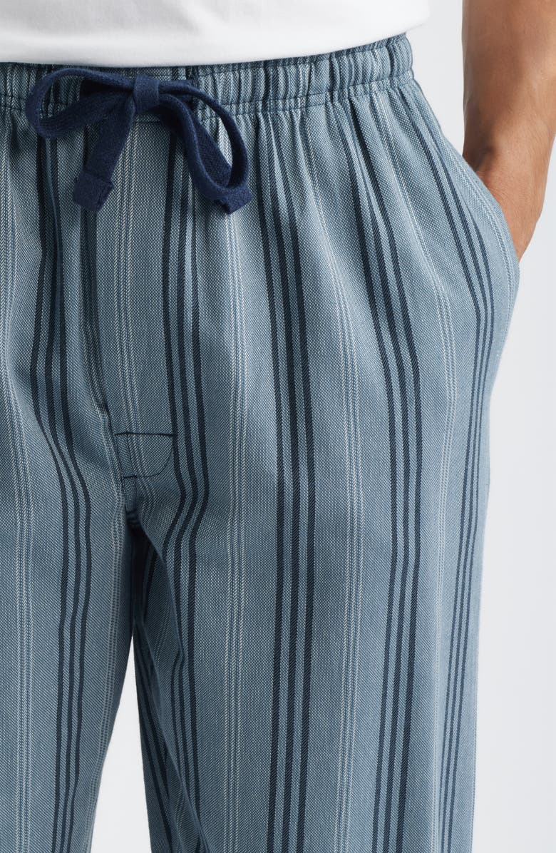 Majestic International Saltwater Stripe Woven Cotton Lounge Pants, Alternate, color, Denim Stripe