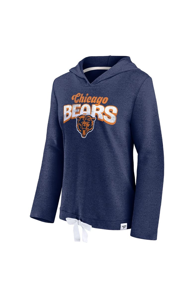 FANATICS Women's Fanatics Branded Heather Navy Chicago Bears First Team Flowy Cropped Pullover Hoodie, Alternate, color,