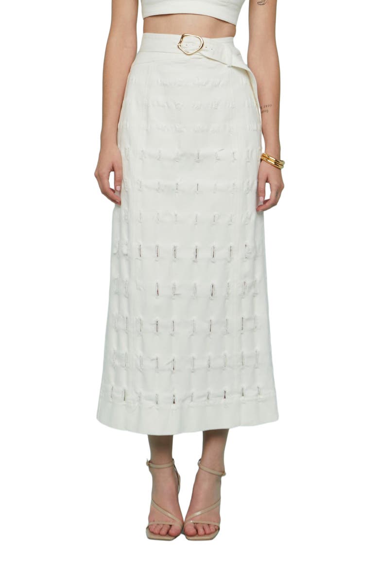 Jay Textured Twill Midi Skirt, Alternate, color, Sea Salt