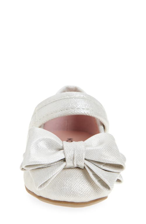 Nordstrom Kids' Blairre Bow Flat In Silver Shimmer
