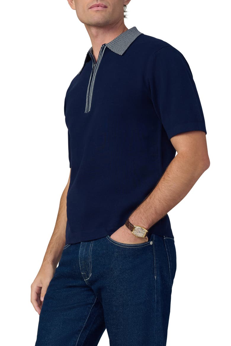 Retro Quarter Zip Polo, Alternate, color, TRUE NAVY