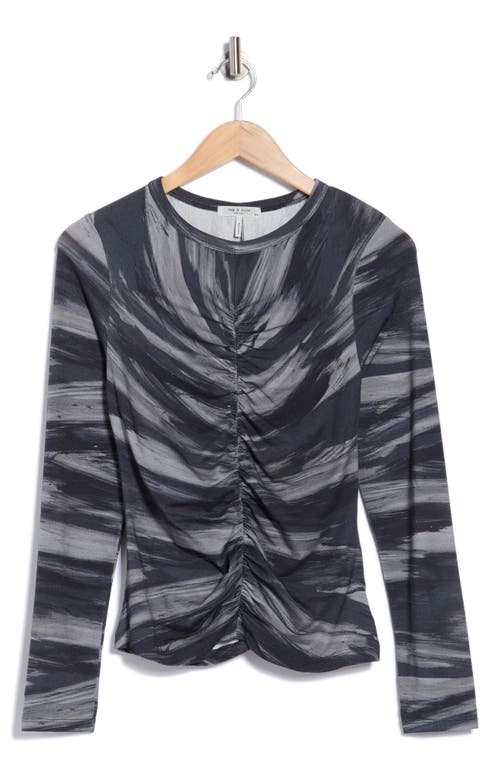 Rag & Bone Lucy Shirred Long Sleeve Top In Multi