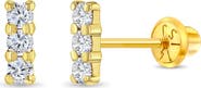 In Season Jewelry 14k Tiny Cubic Zirconia Bar Earrings