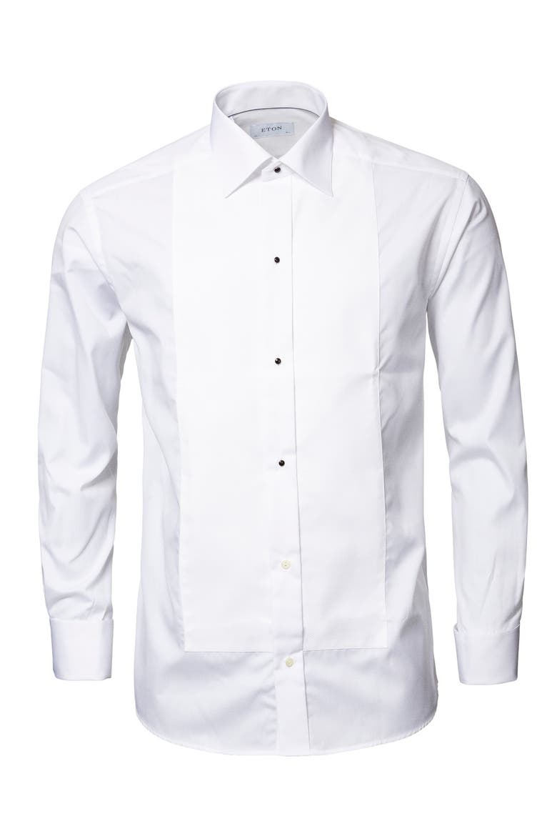 Classic Fit Piqué Tuxedo Shirt, Alternate, color, WHITE