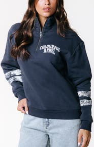Colourful Rebel Varsity Logo Relaxed Zip Sweat