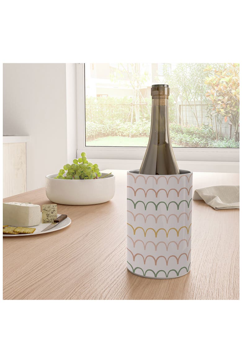 Abstract Waves Stainless Steel Wine Chiller, Alternate, color, GREEN