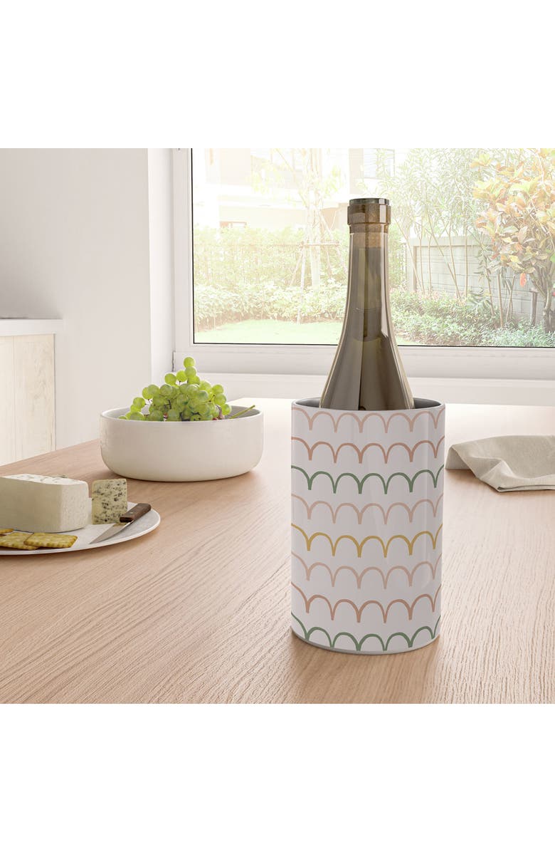 Deny Designs Abstract Waves Stainless Steel Wine Chiller, Alternate, color, Green