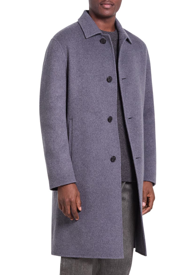 Wool & Cashmere Mac Coat, Alternate, color, CARBON MELANGE