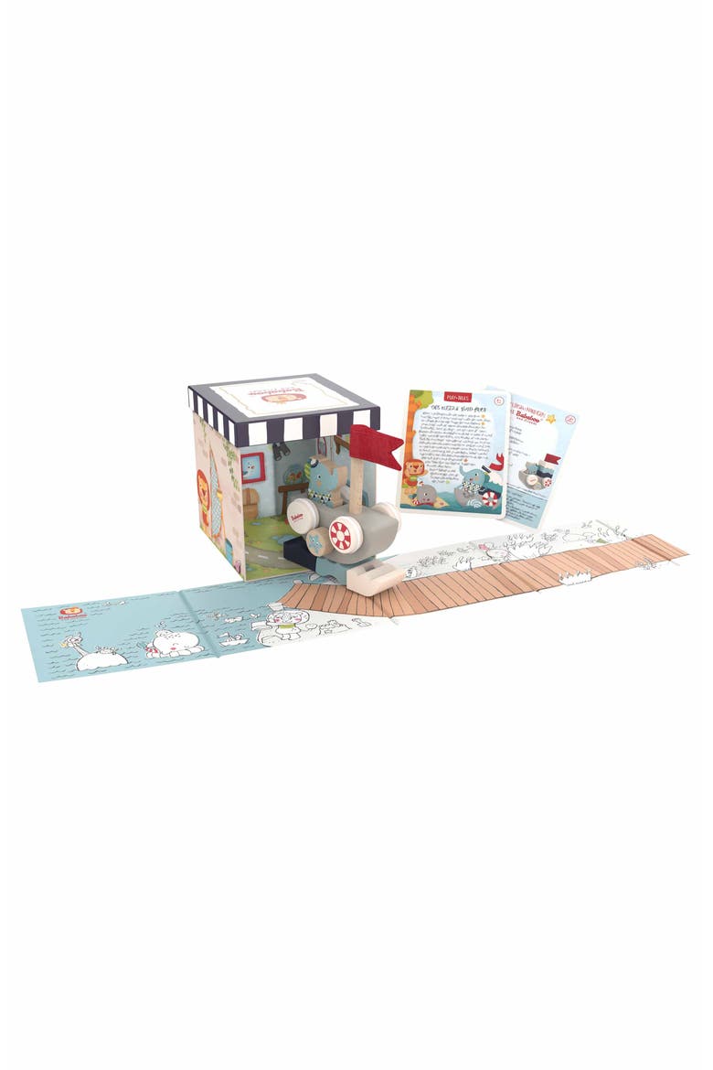 Lolo Elephant Funny Autoboat 2-in-1 Stacking Game, Alternate, color, Grey
