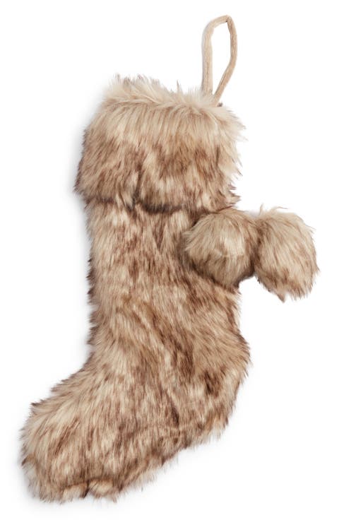 Serene Faux Fur Christmas Stocking