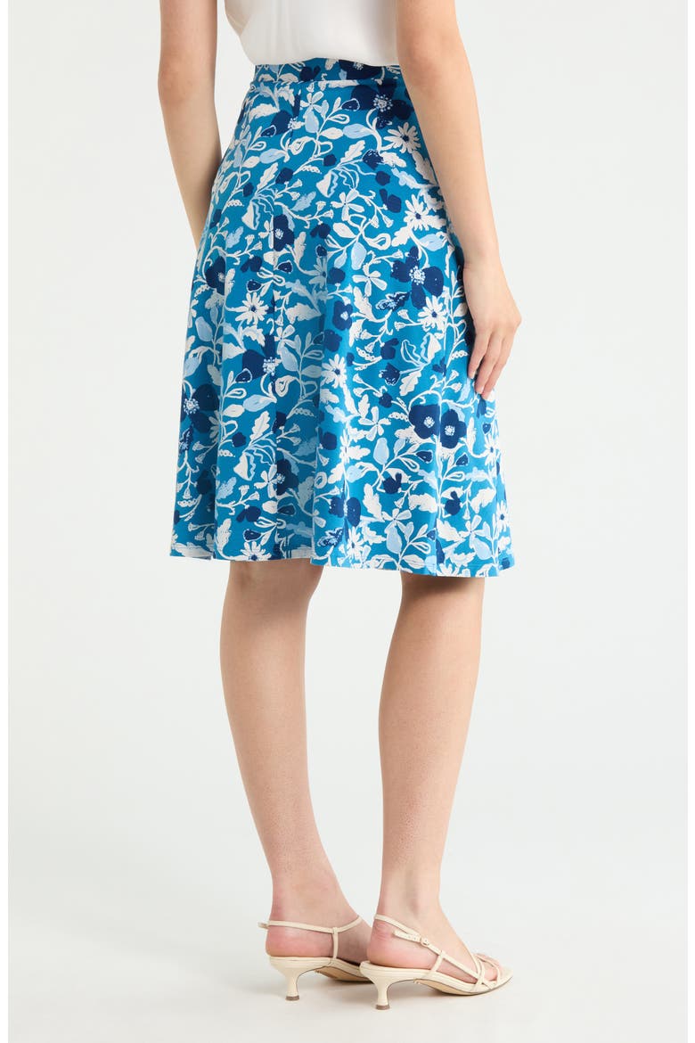 Rose A-Line Stretch Organic Cotton Midi Skirt, Alternate, color, WINDING MEADOW SAILBOATS