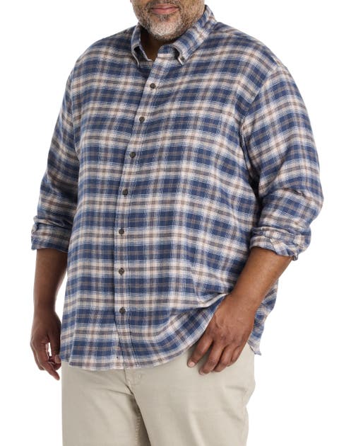 Big & Tall Small Plaid Flannel Sport Shirt