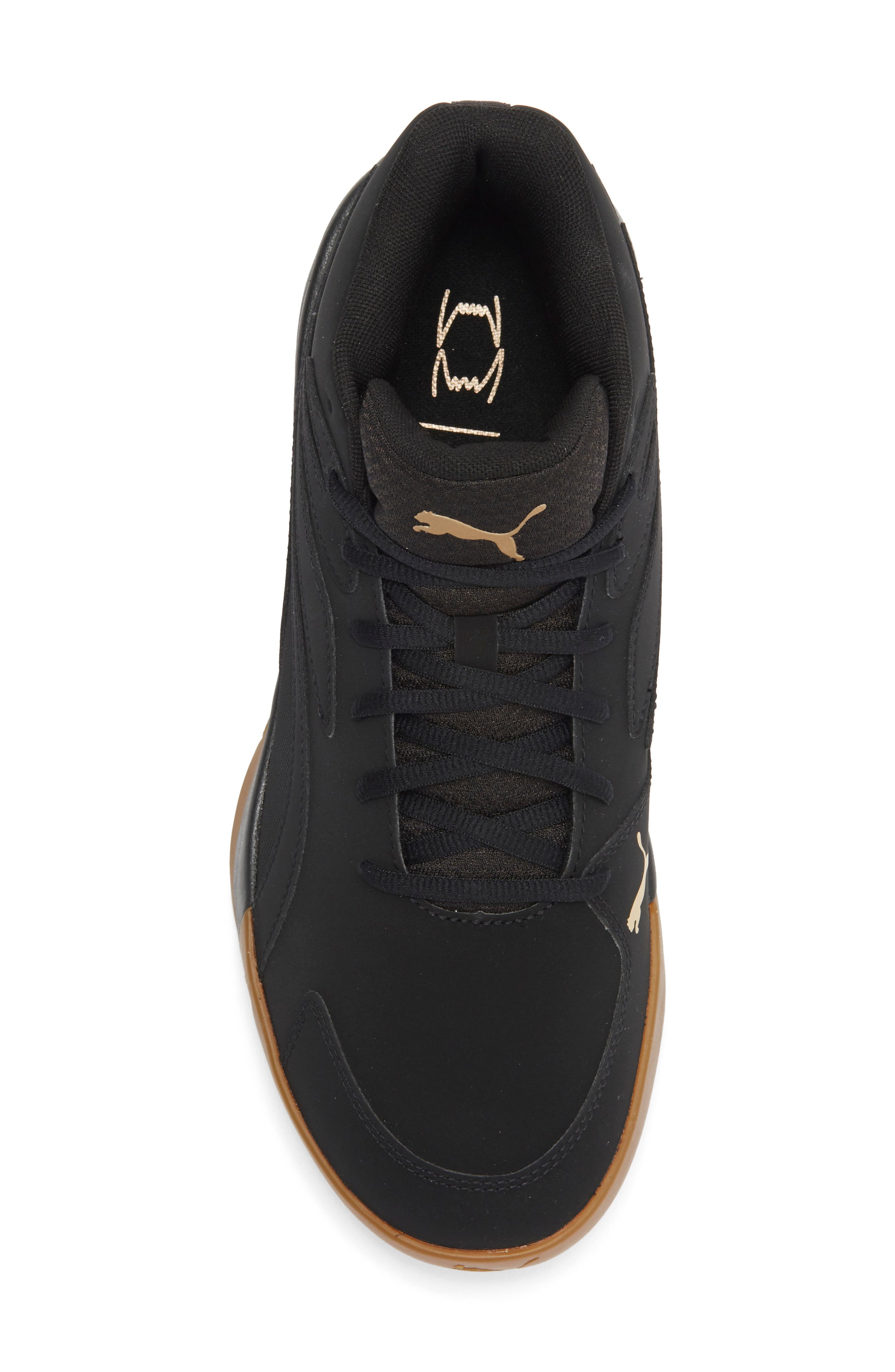 PUMA Court Pro High Top Sneaker, Alternate, color, Puma Black/ Archive Gold