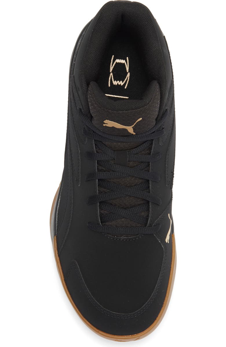 PUMA Court Pro High Top Sneaker, Alternate, color, Puma Black/ Archive Gold