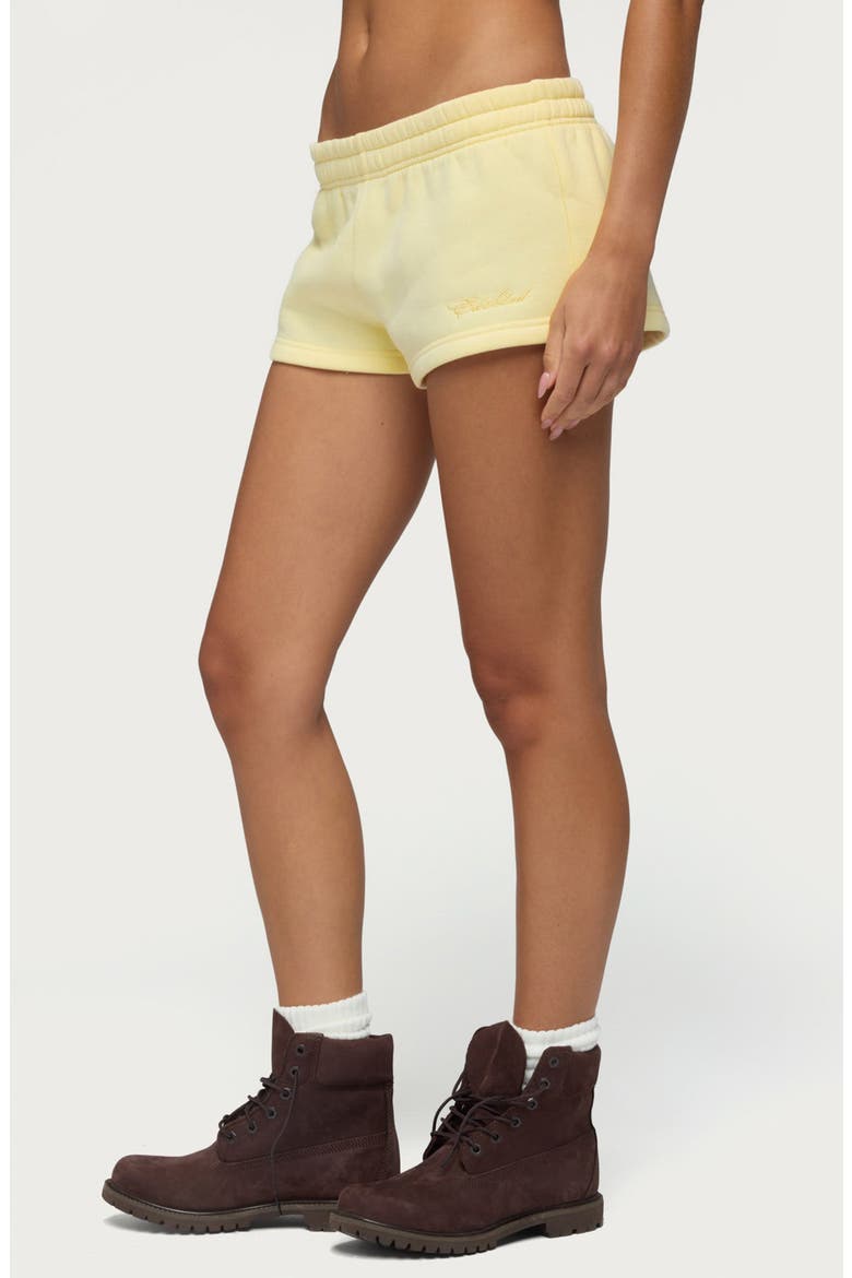 Basic Girl Low Rise Cotton Blend Sweat Shorts, Alternate, color, YELLOW