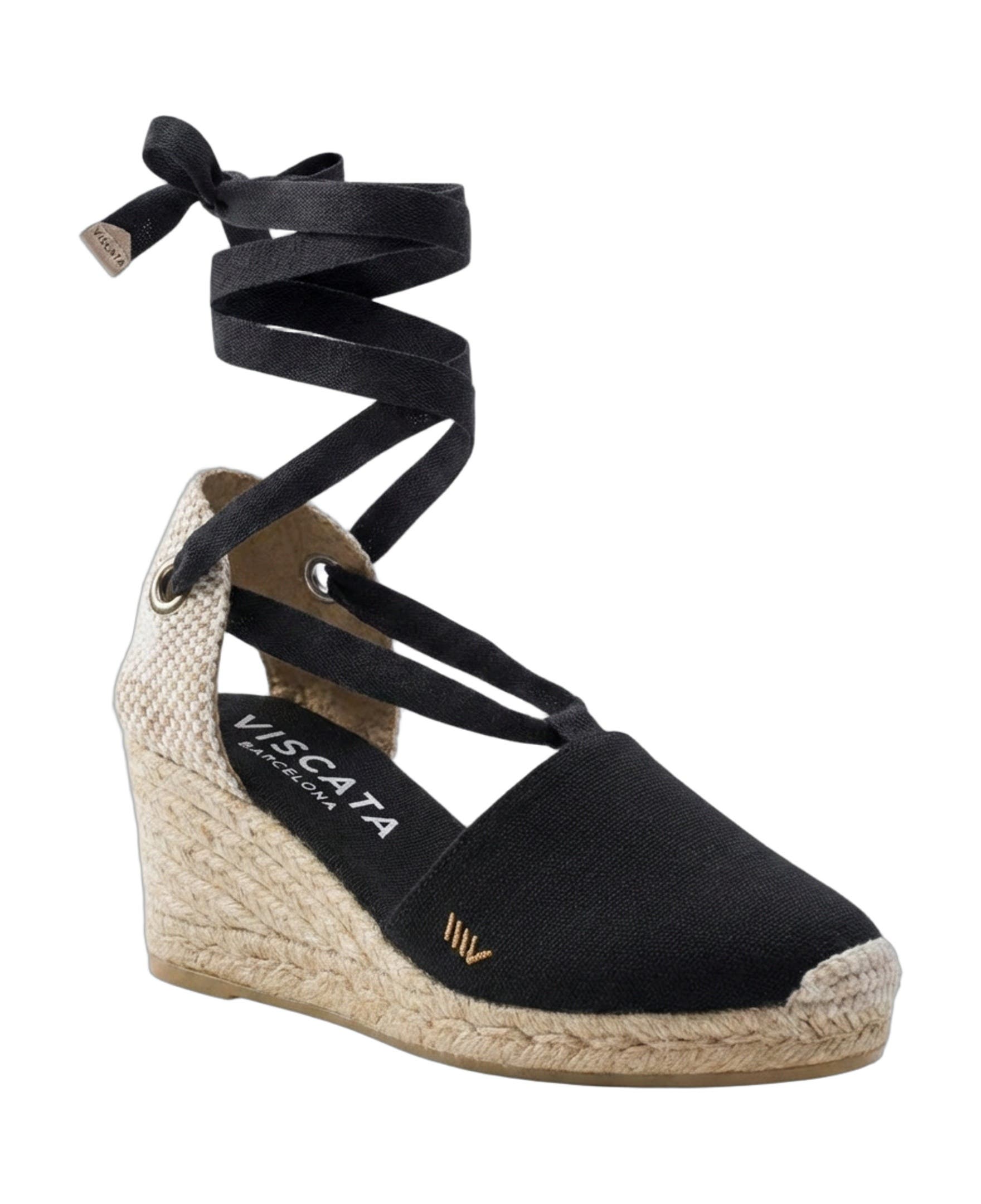 VISCATA Escala Canvas Espadrille Wedges, Alternate, color, Black