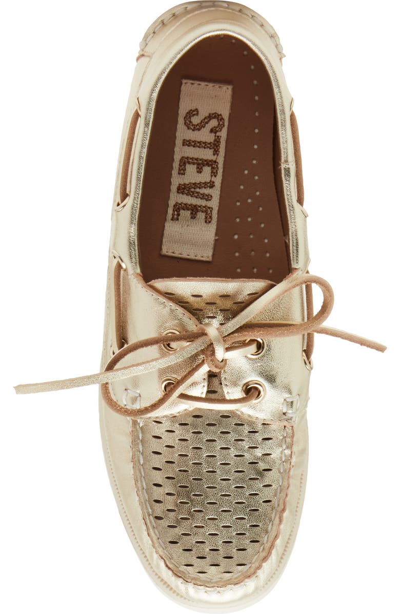 Steve Madden Sail Metallic Boat Shoe, Alternate, color,