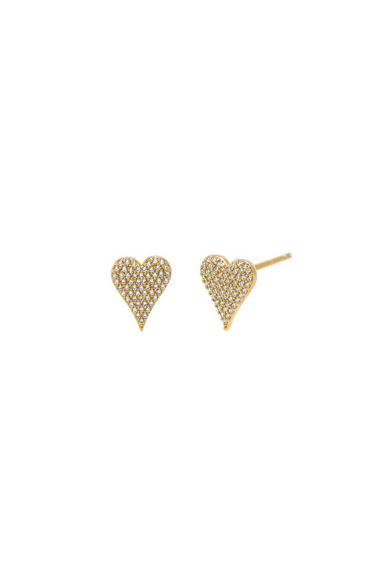 BY ADINA EDEN Pave Elongated Heart Stud Earring, Main, color,