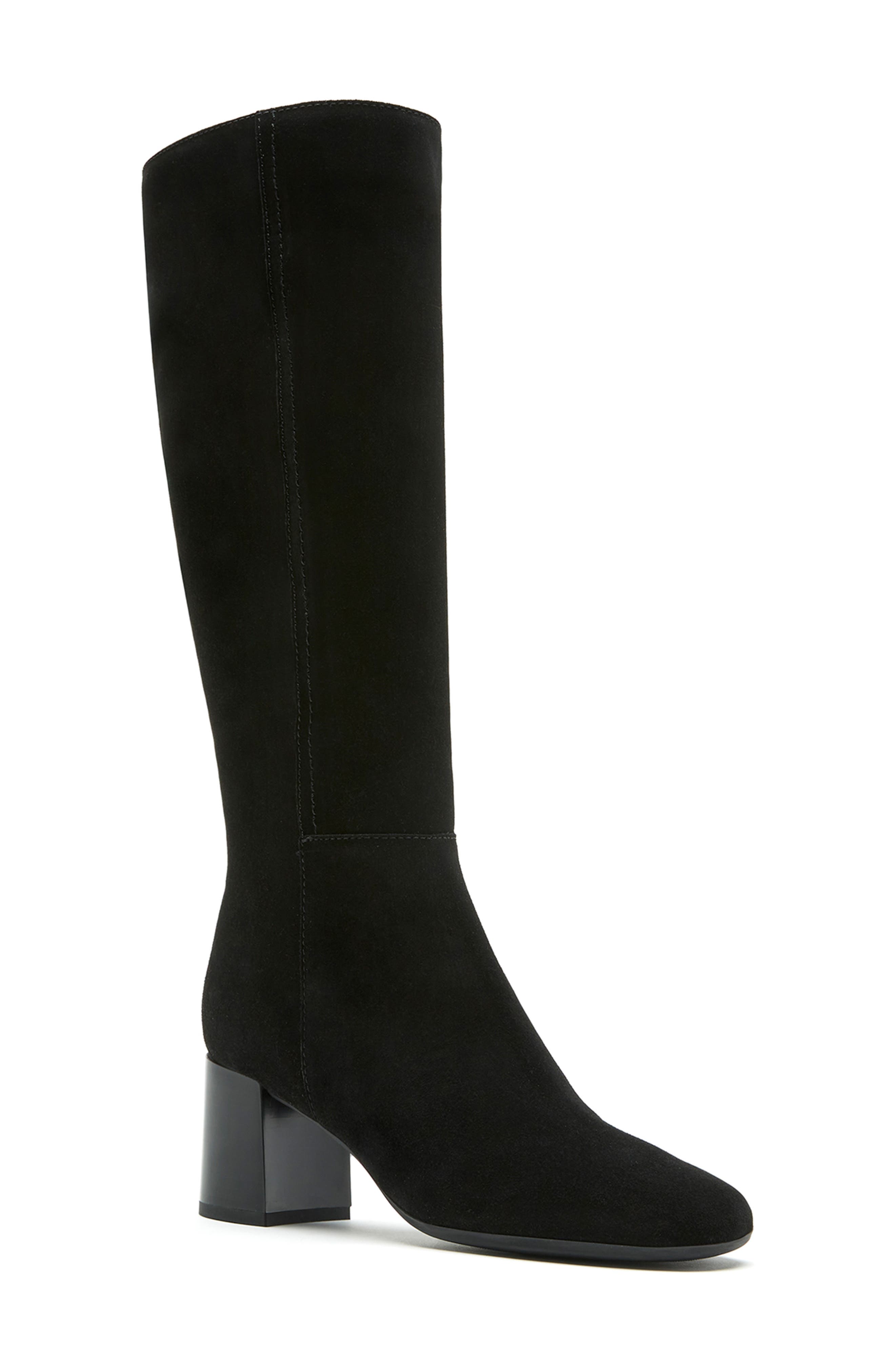 La Canadienne Kammie City Dry<sup>™</sup> Waterproof Knee High Boot, Main, color, Black Suede