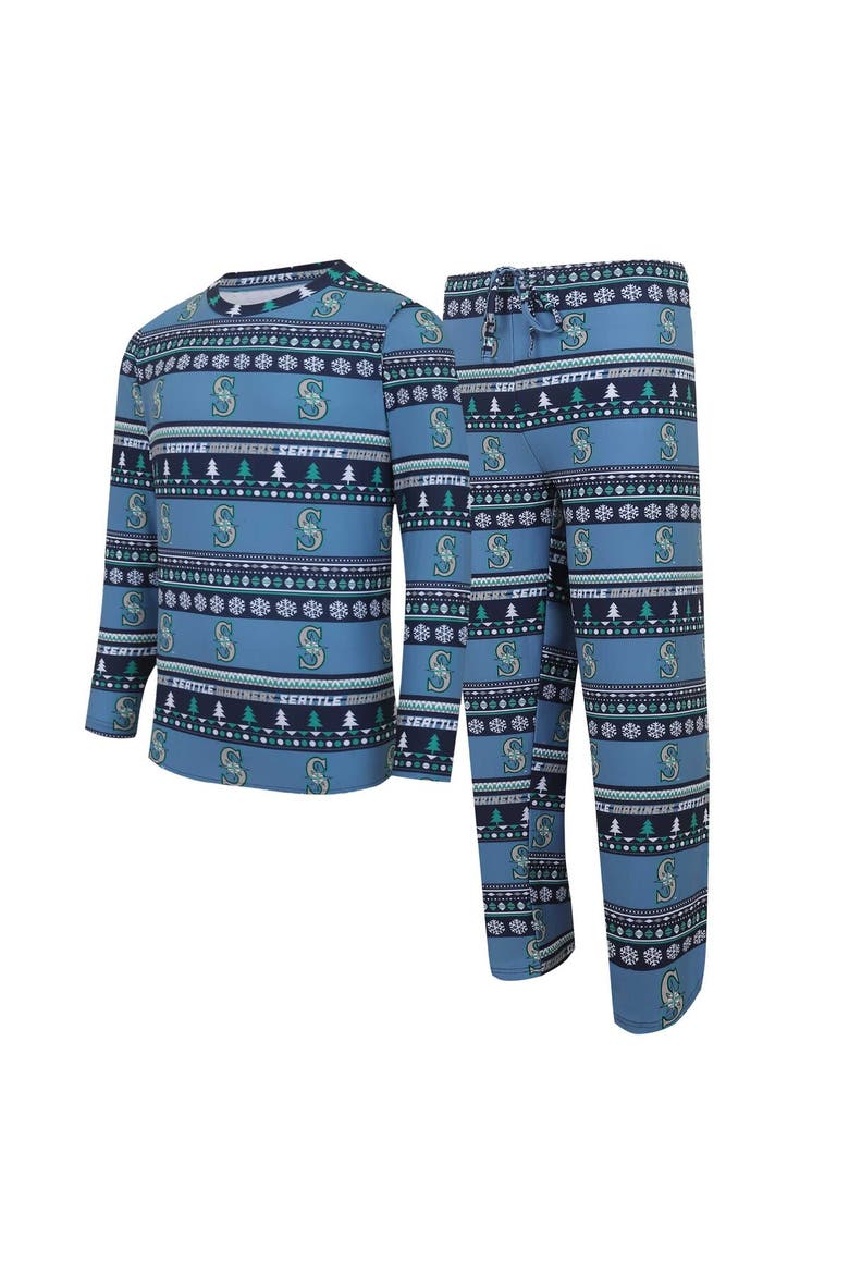 Men's Concepts Sport Navy Seattle Mariners Knit Ugly Sweater Long Sleeve Top & Pants Set, Main, color, Navy
