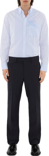 Burberry Black Wool Mohair Press Stud Detail Trousers, Brand