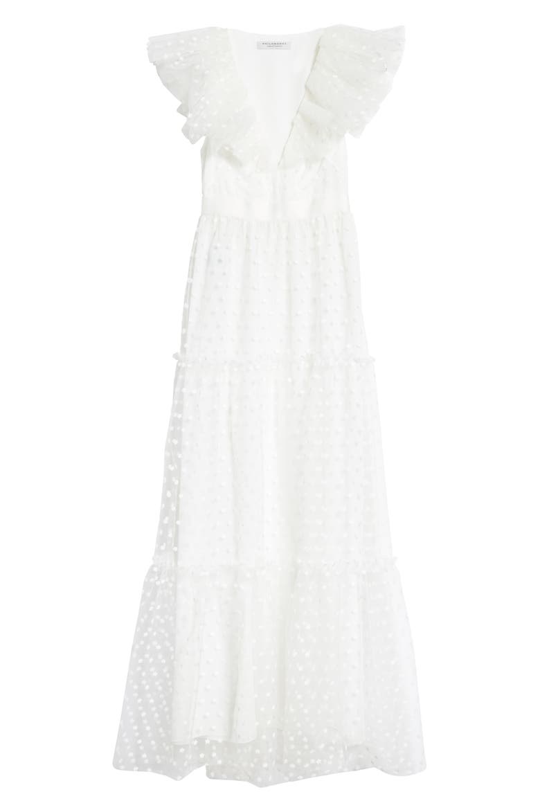 Swiss Dot Tulle Gown, Alternate, color, WHITE