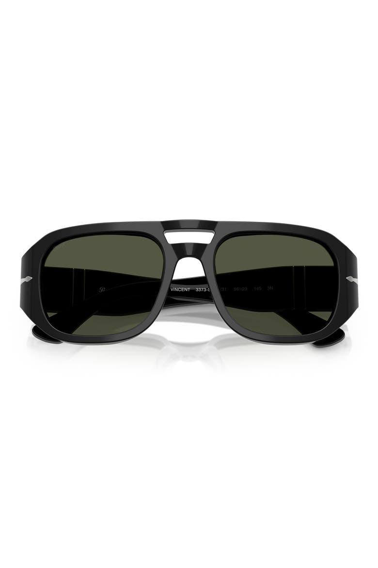 56mm Pilot Sunglasses, Alternate, color, BLACK/ GREEN