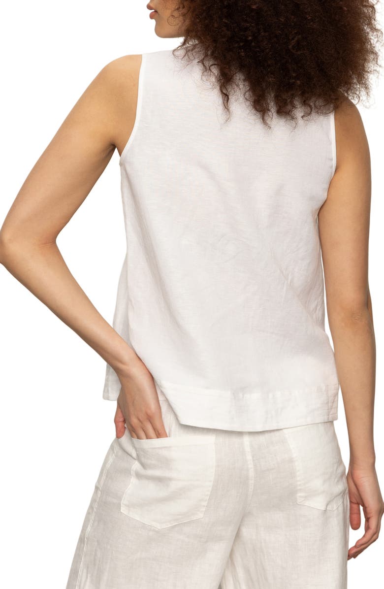 Sanctuary The Harmony Pintuck Pleat Linen Blend Tank, Alternate, color,