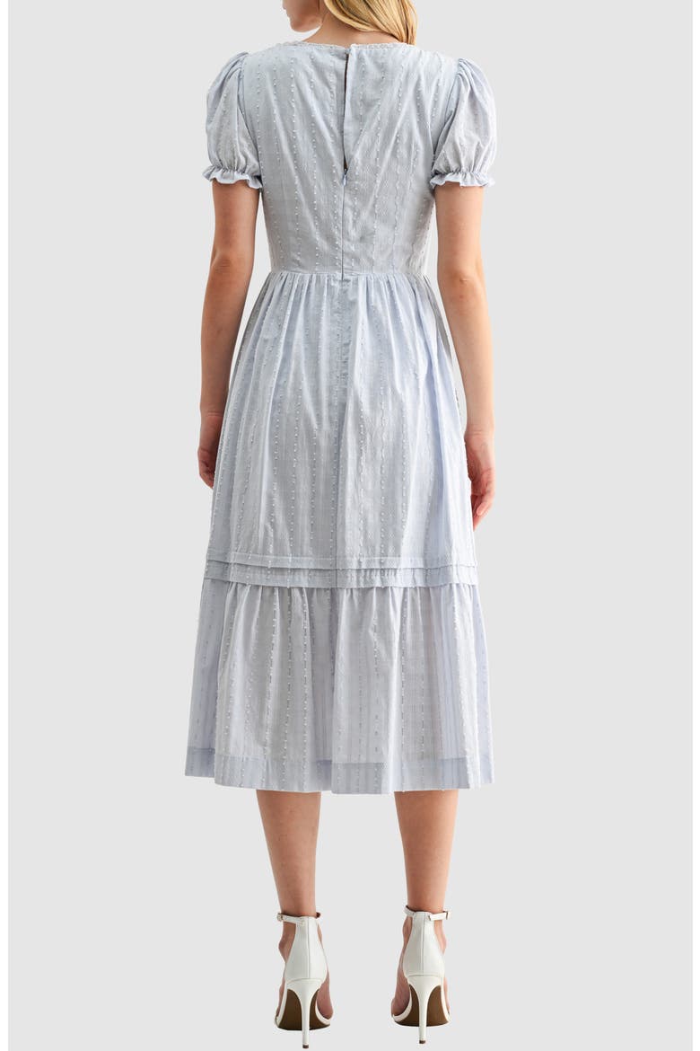 Pintuck Cotton Dobby Midi Dress, Alternate, color, LT BLUE