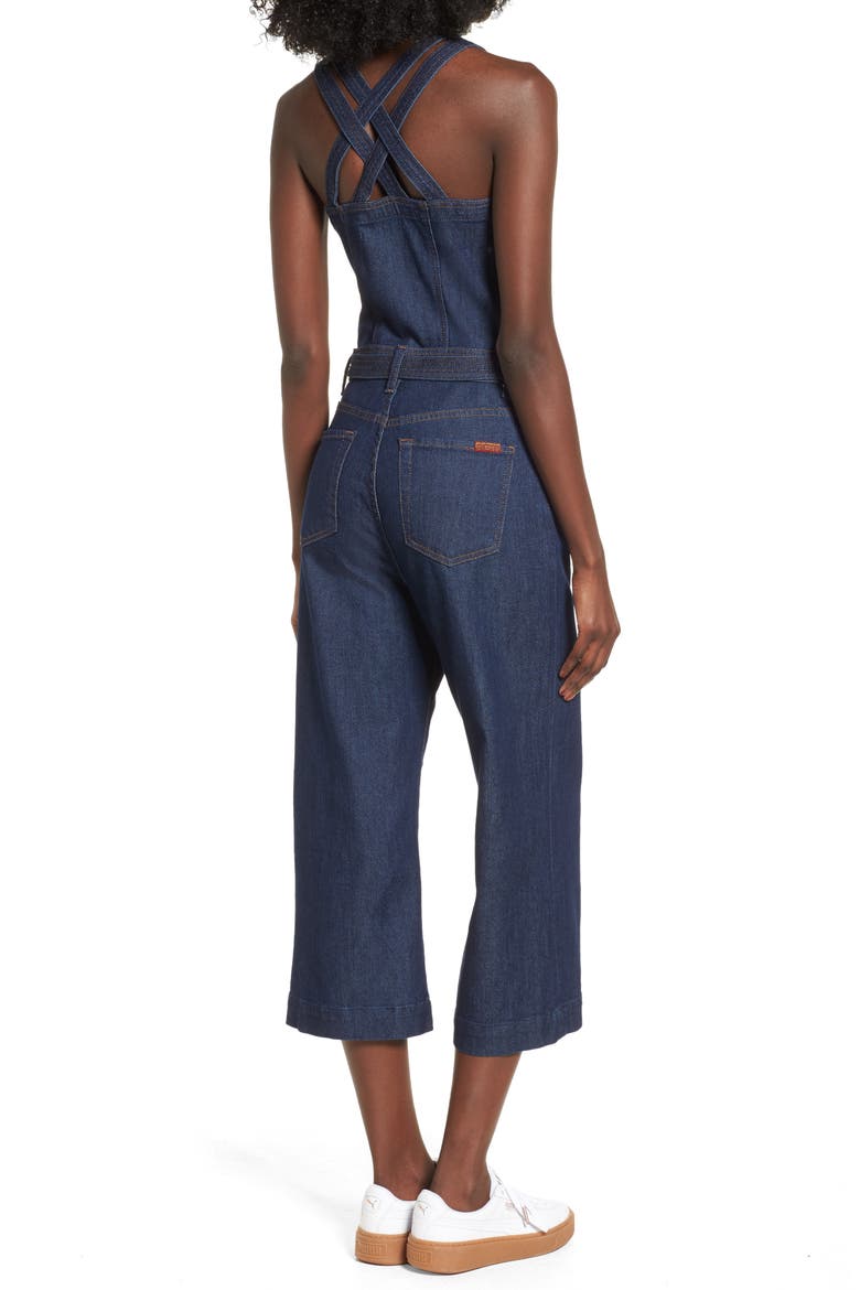 7 For All Mankind® Denim Jumpsuit, Alternate, color, DARK BLUE SHADOW