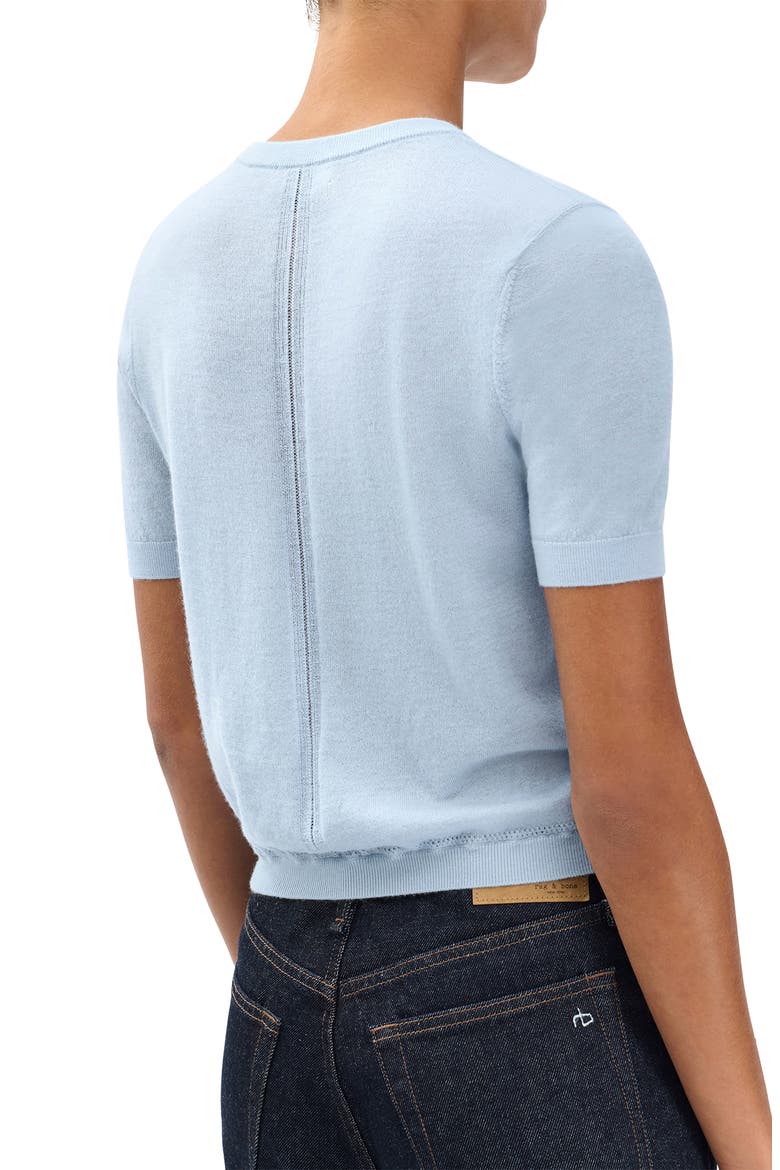Adeline Short Sleeve Cashmere Sweater, Alternate, color, LIGHT BLUE