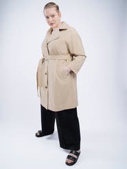 SEE ROSE GO Tech Twill Trench Coat Plus Size