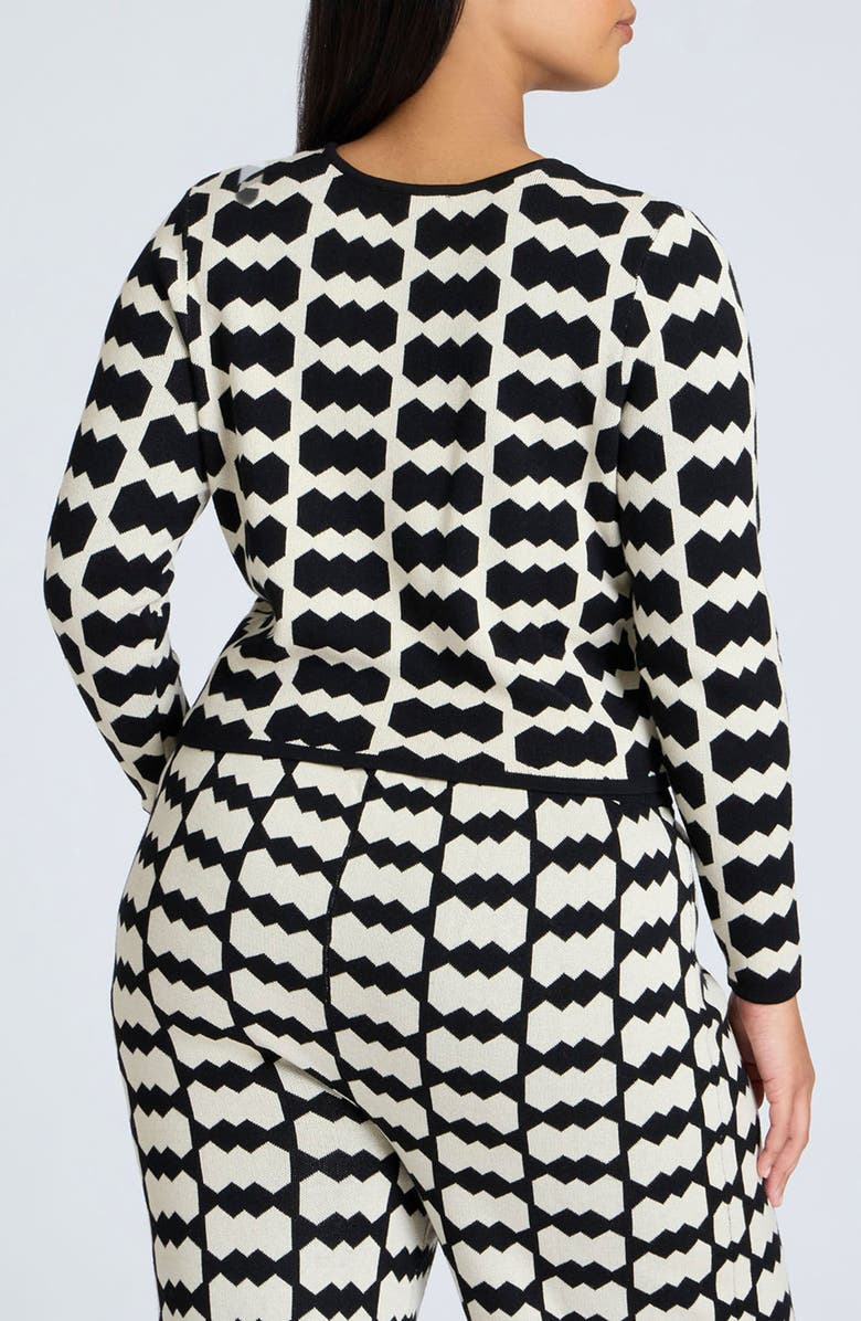 ELOQUII Intarsia Crewneck Crop Sweater, Alternate, color,