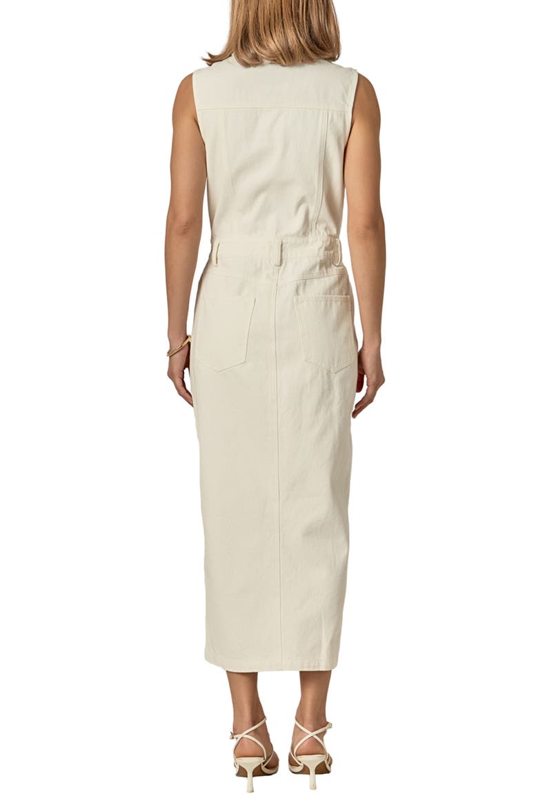 Sleeveless Denim Maxi Dress, Alternate, color, OFF WHITE