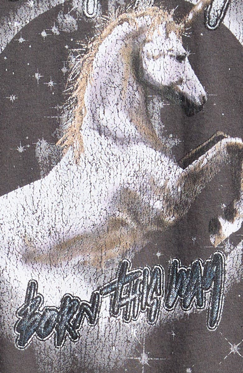 Treasure & Bond Kids' Oversize Cotton Graphic T-Shirt, Alternate, color, Black Raven Lady Gaga Unicorn