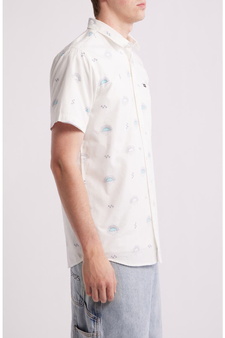 Hypno Micro Short Sleeve Button-Up Shirt, Alternate, color, BONE