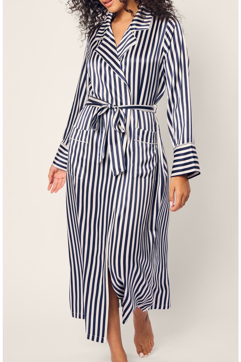 Bengal Stripe Silk Robe, Main, color, NAVY