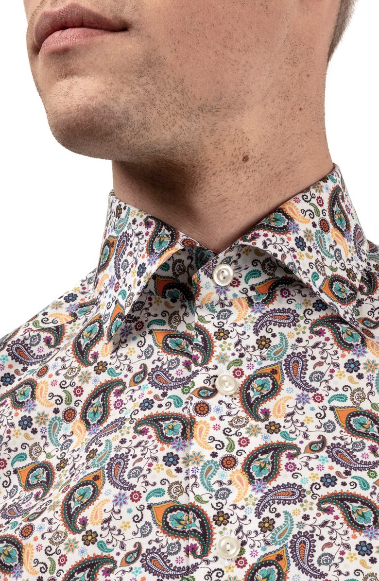 Eton Slim Fit Paisley Dress Shirt, Alternate, color,