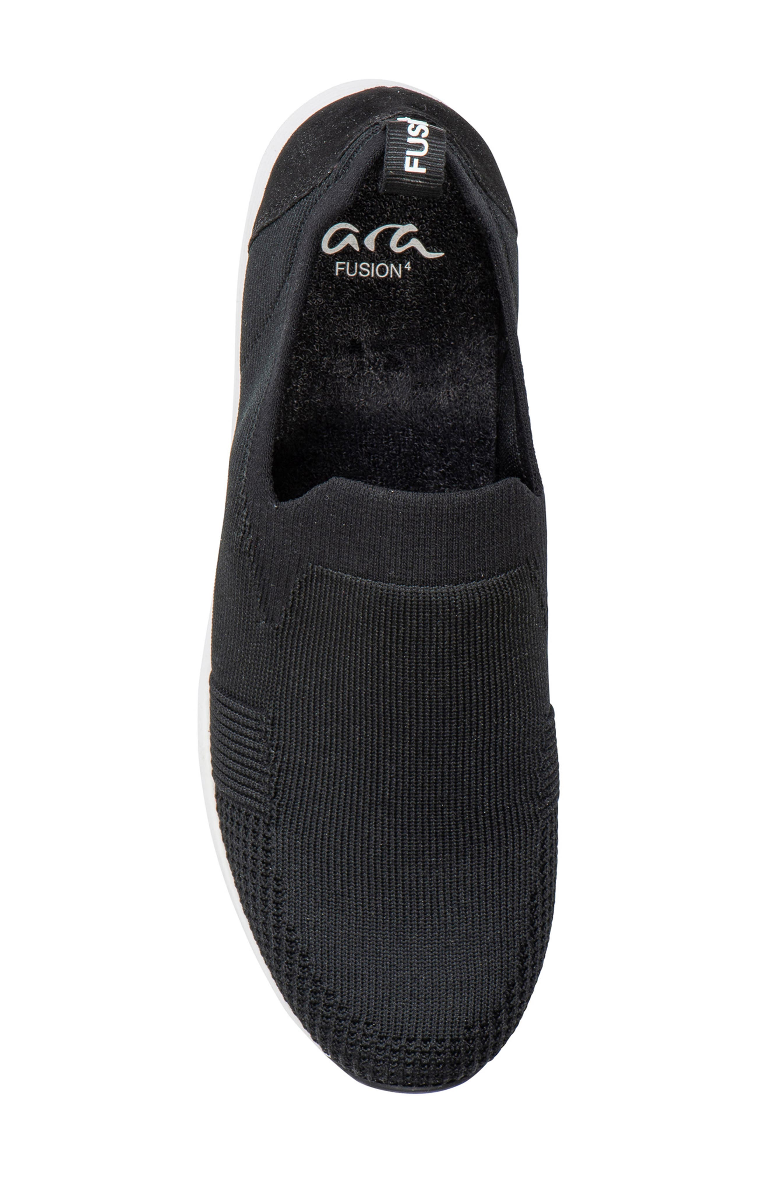 ara Leena II Slip-On Sneaker, Alternate, color, Black Wovenstretch
