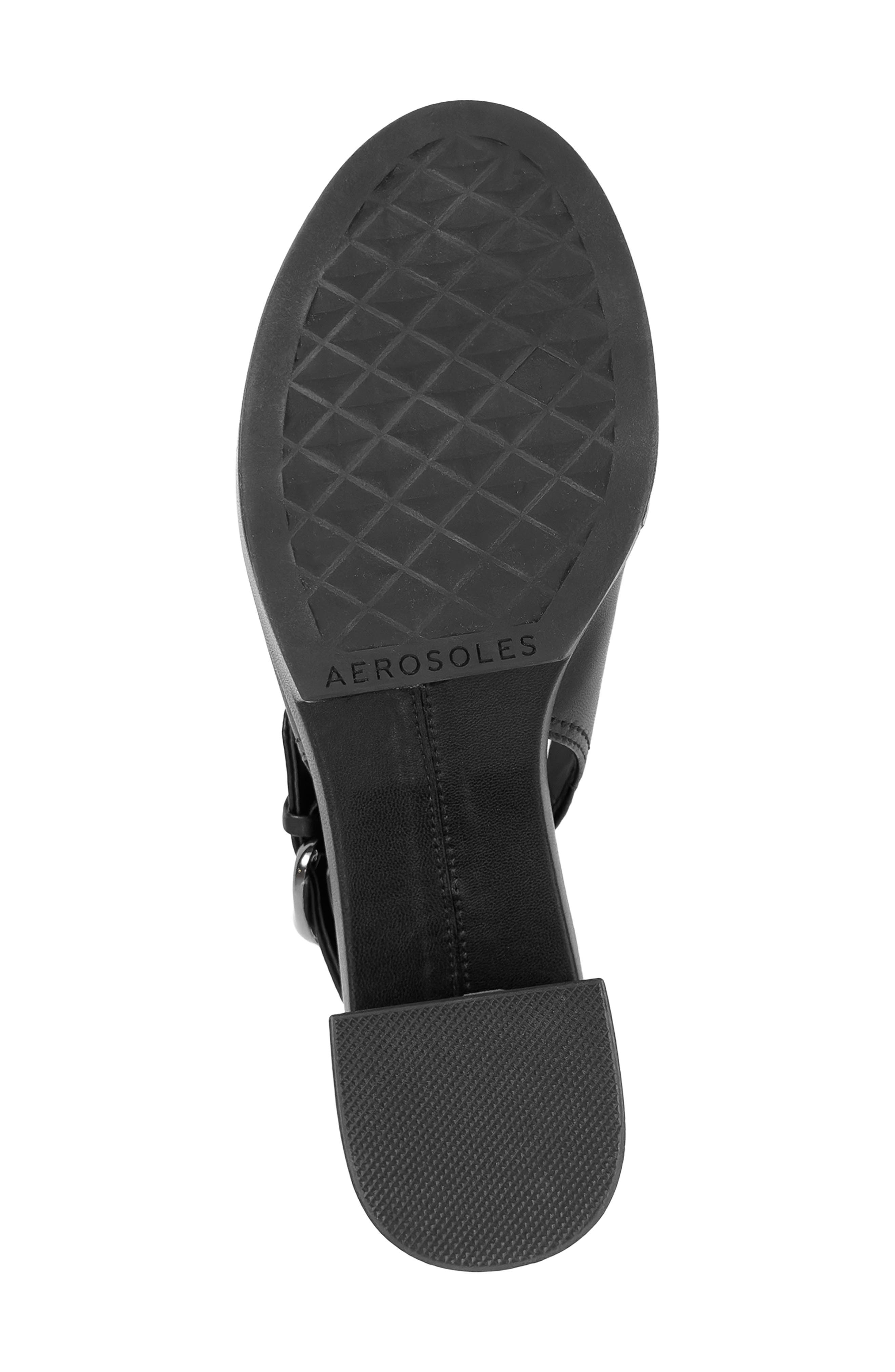 Aerosoles Zella Platform Sandal, Alternate, color, Black Stretch Faux Leather