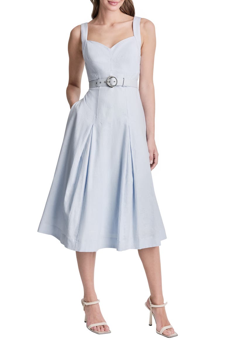 Strapless Midi Dress, Main, color, SKYWAY BLU